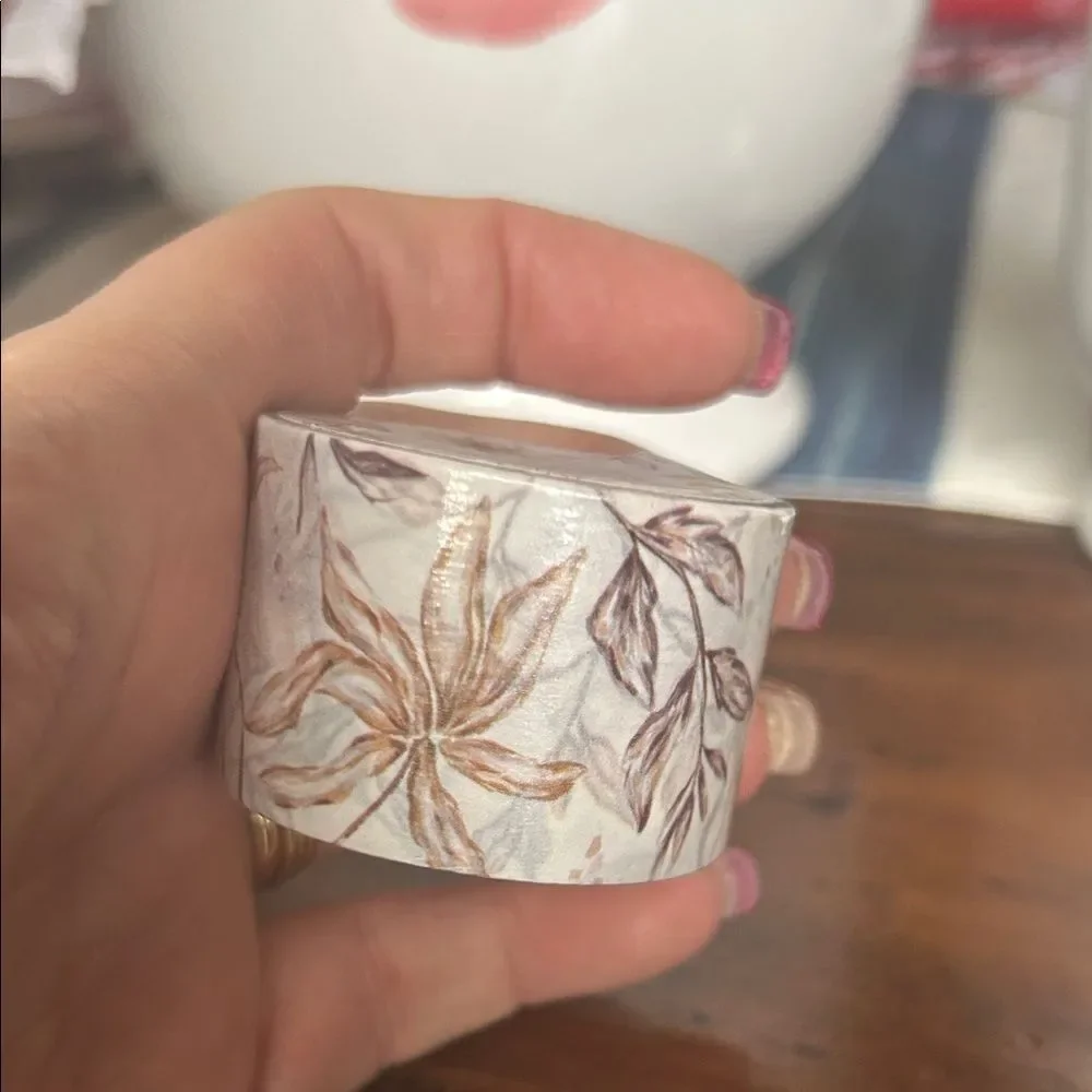 Paperminty Washi large width size Floral Cream and Brown
